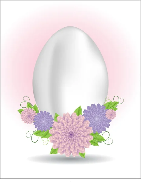 Çiçekli Paskalya yumurtası — Stok Vektör
