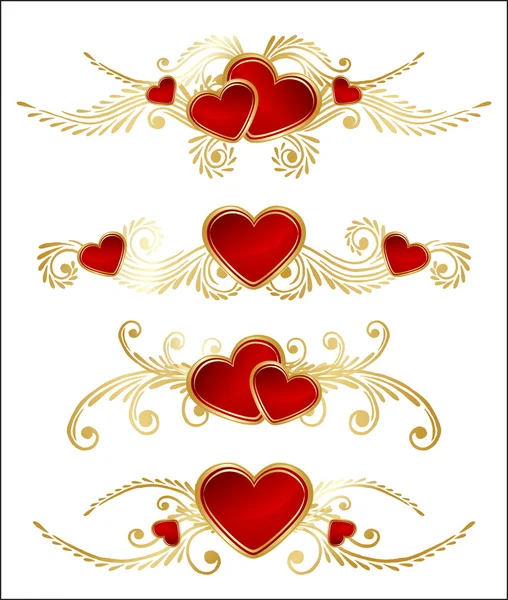 Carte de Saint-Valentin florale avec coeur rouge — Image vectorielle