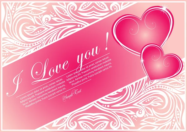 Abstract valentine card with heart — Stock Vector
