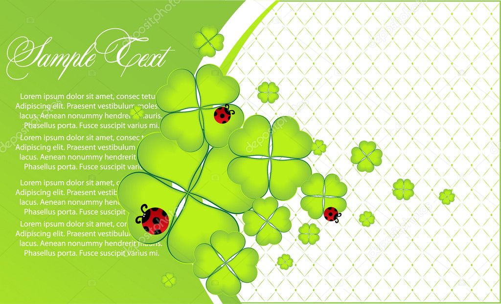 Vector ornate greeting card with clover