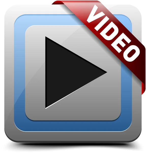 Ver botón de vídeo — Vector de stock