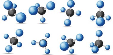 CH4 methane molecule clipart