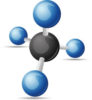 CH4 methane molecule clipart