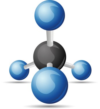 CH4 methane molecule clipart