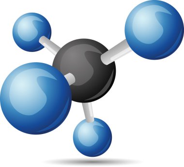 CH4 methane molecule clipart