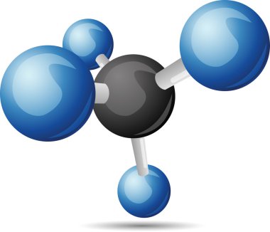 CH4 methane molecule clipart