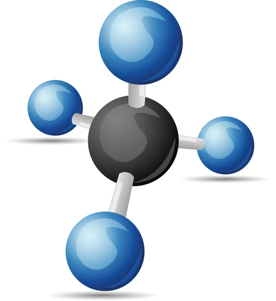CH4 methane molecule — Stock Vector