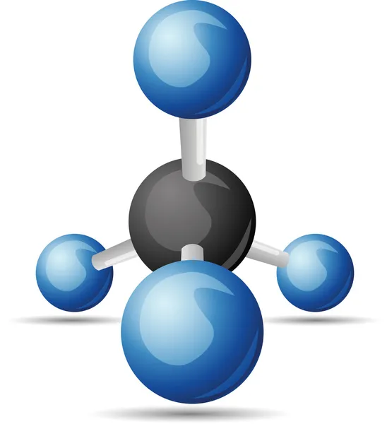 CH4 Methaan molecuul — Stockvector
