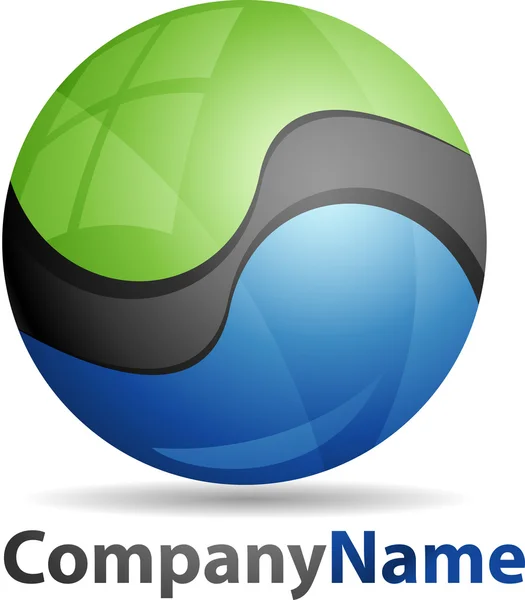 Logotipo de negócio abstrato da esfera 3D — Fotografia de Stock