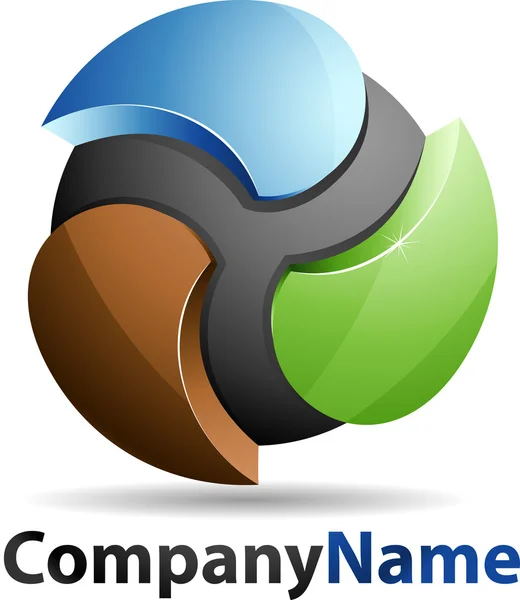 Logotipo de negócio abstrato da esfera 3D — Fotografia de Stock