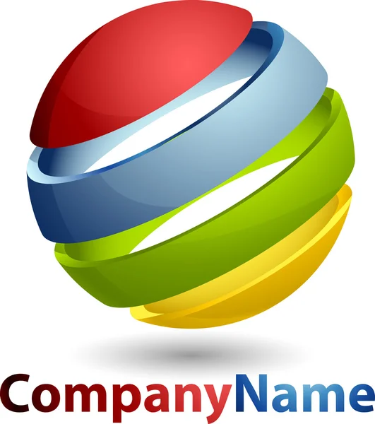 Abstraktní 3d koule logo společnosti — Stock fotografie