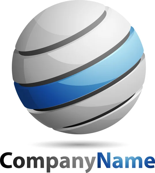 Abstraktní 3d koule logo společnosti — Stock fotografie