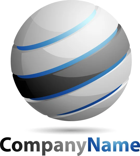 Logotipo de negócio abstrato da esfera 3D —  Vetores de Stock