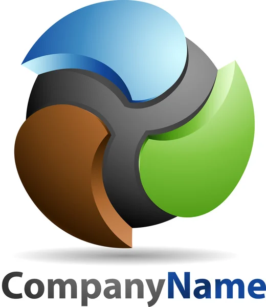 Absztrakt 3d gömb üzleti Logo — Stock Vector