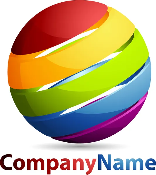 Streszczenie 3d Kula logo firmy — Wektor stockowy