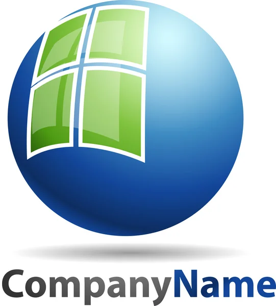Logotipo de negócio abstrato da esfera 3D — Vetor de Stock