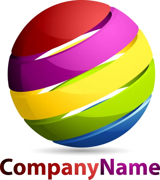 Logotipo de negócio abstrato da esfera 3D — Vetor de Stock