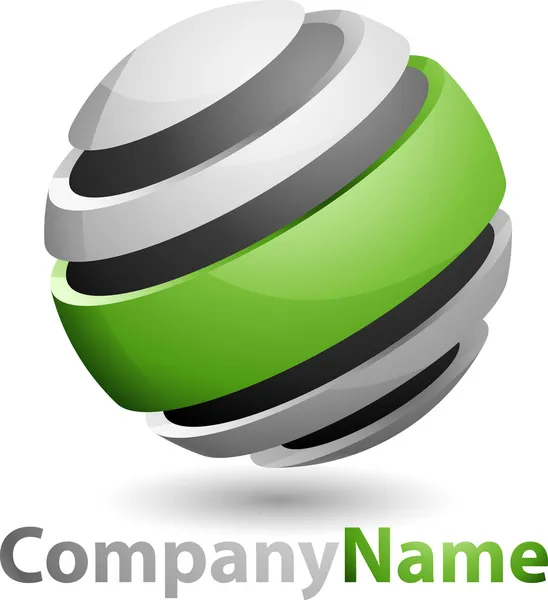 Logotipo de negocio de esfera 3D abstracta — Vector de stock