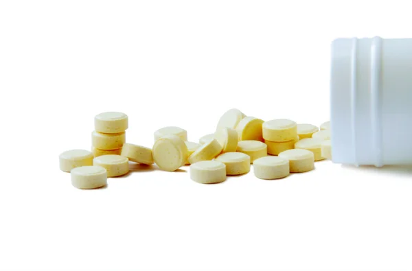 Tabletták izolált fehér — Stock Fotó