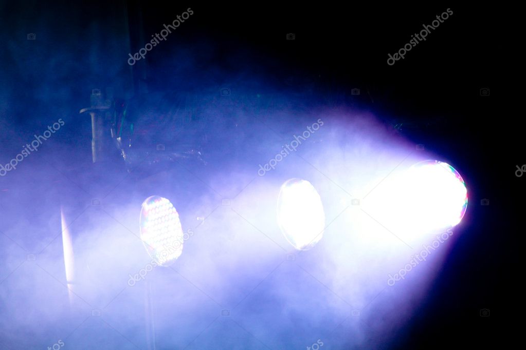 Blue lights in a concert stage