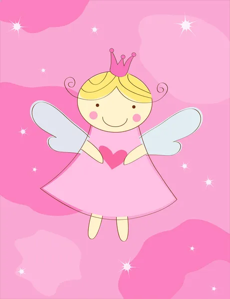 Little angel greeting card — Stock Vector