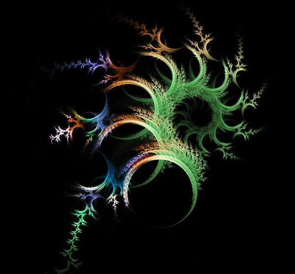 Abstract fractal background on the black for art projects — Stock Photo, Image