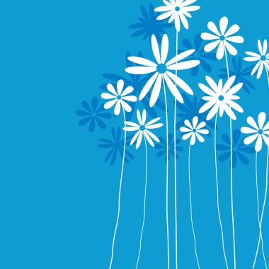 Blue flower background for art projects, pamphlets, brochures or cards clipart