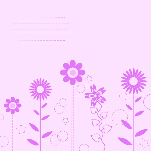 Pink flower background for art projects, pamphlets, brochures or cards — Stock Vector