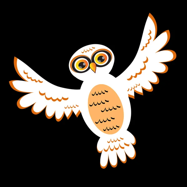 Kreskówka White Owl (wektor wersja) — Wektor stockowy