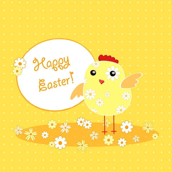 Vector background with holiday Easter chicken