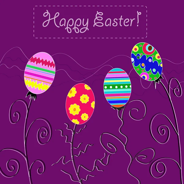 Sfondo vettoriale con le uova di Pasqua vacanza — Vettoriale Stock