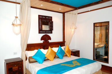 Apartment interior in the luxury hotel, Bentota, Sri Lanka clipart