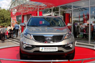 KIEV - SEPTEMBER 11: New generation of Kia Sportage at Yearly au clipart