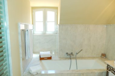 Bathroom interior in the luxury villa with marble walls, Tenerif clipart