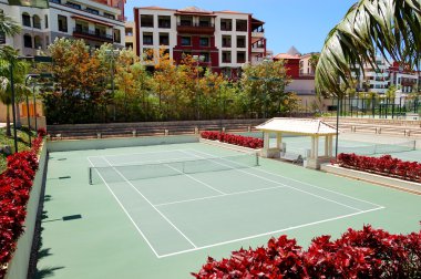 Tenis kortlarında lüks otel, adanın tenerife, İspanya