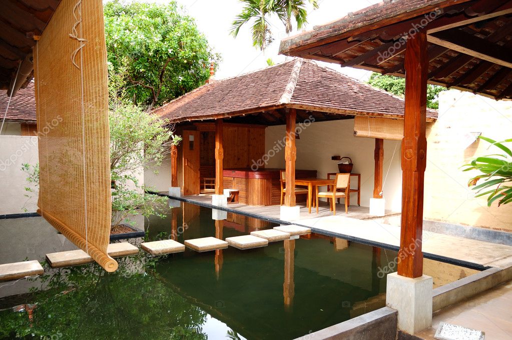 SPA with outdoor jacuzzi at luxury hotel, Bentota, Sri Lanka