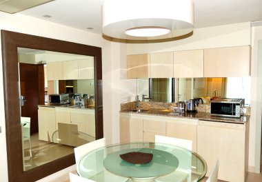 Kitchen interior at luxury villa, Tenerife island, Spain clipart