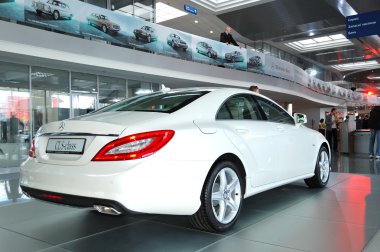 KIEV - SEPTEMBER 11: New generation of the Mercedes-Benz CLS-cla clipart