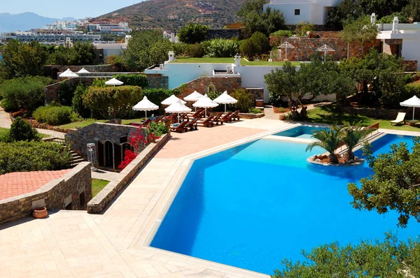Rekreační oblast luxusní hotel, Kréta, Řecko — Stock fotografie