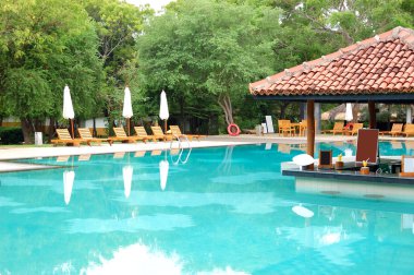 Swimming pool's bar at the luxury hotel, Bentota, Sri Lanka clipart