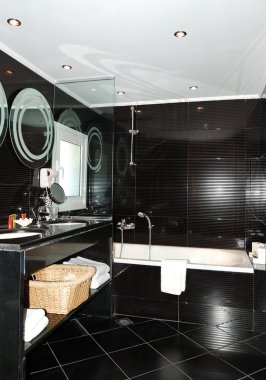 Bathroom in the luxury apartment, Crete, Greece clipart