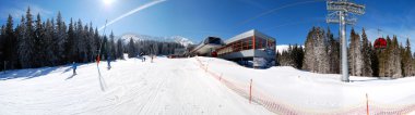 JASNA-MARCH 15: Panorama of cableway station in Jasna Low Tatras clipart