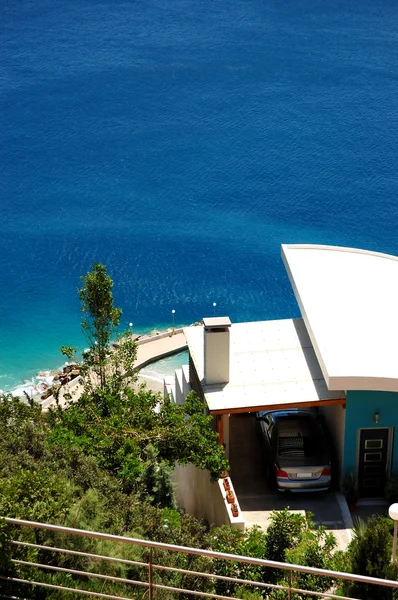 Villa med Egeiska havet Visa, Kreta, Grekland — Stockfoto