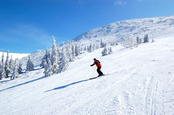 Jasna-maart 15: Skiër rijdt op een helling in Jasna lage Tatra. Het ik — Stockfoto