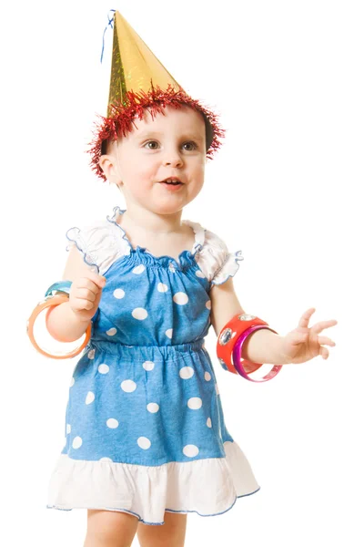 A kislány kalap tánc — Stock Fotó