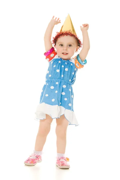 A menina de chapéu está dançando — Fotografia de Stock
