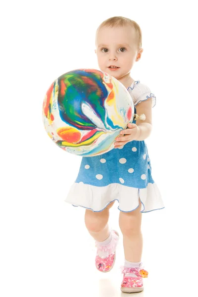 Дитина має повітряна куля — стокове фото