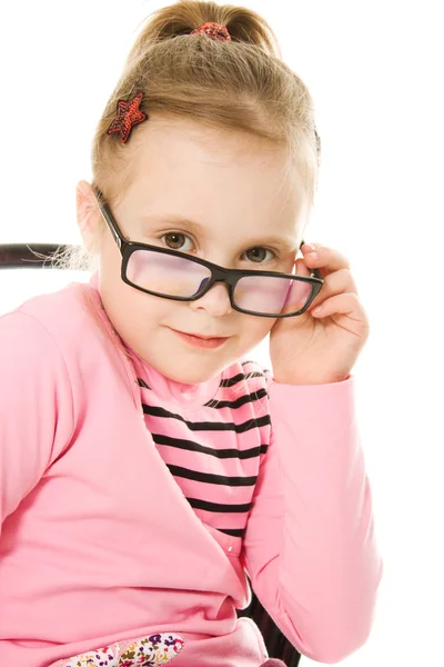 A kis lány a szemüveg — Stock Fotó