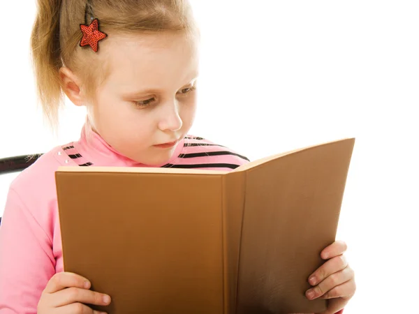 Bambina con un libro — Foto Stock