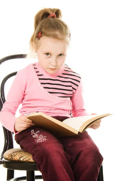 Bambina con un libro — Foto Stock